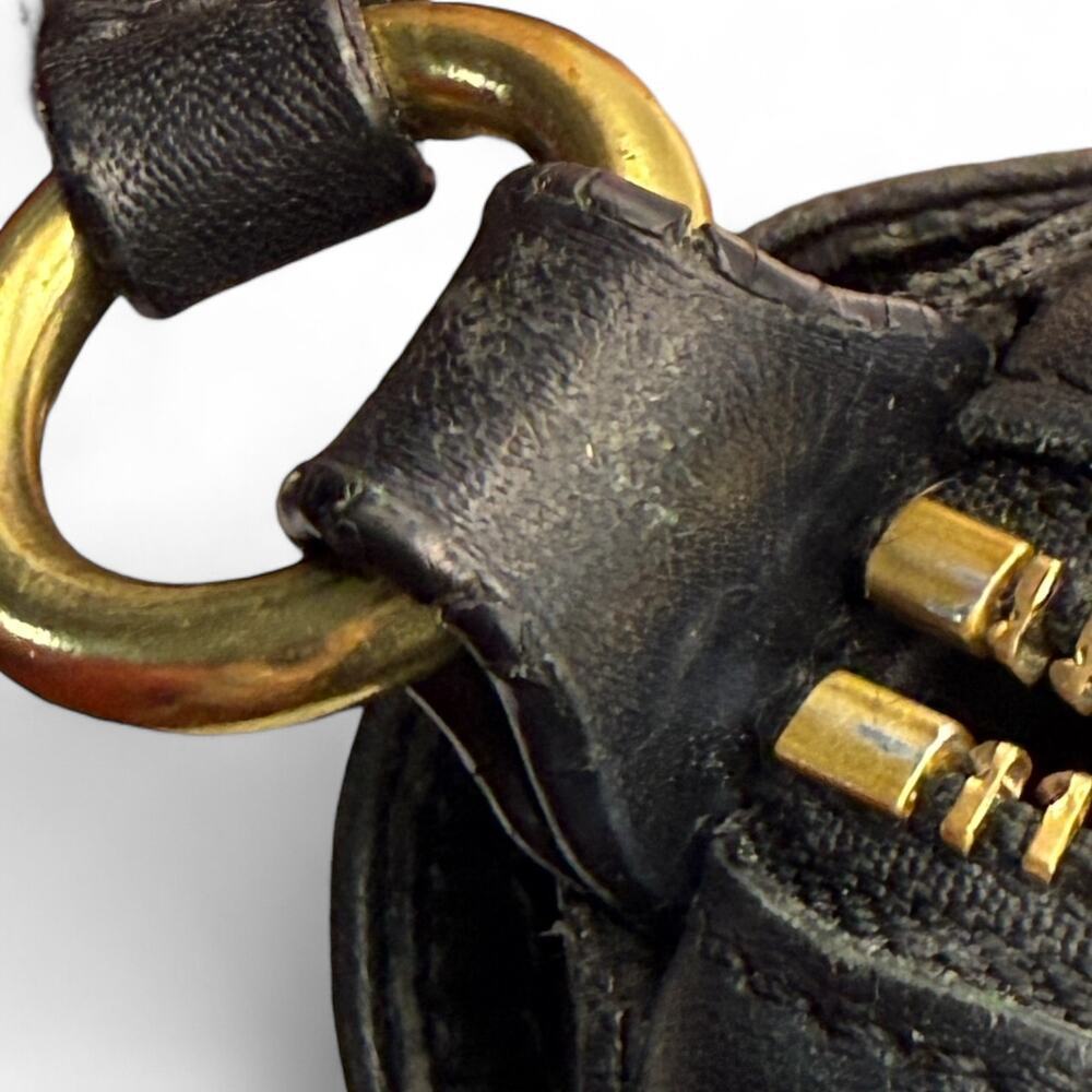 COACH F25150 Campbell Black Leather Crossbody Camera Bag Brass - Picture 7 of 12